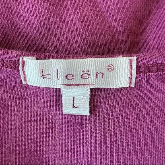 Kleen Lagenlook Asymmetrical Wrap Long Sleeve Tunic Fuchsia Minimalist Large GUC - Picture 9 of 11